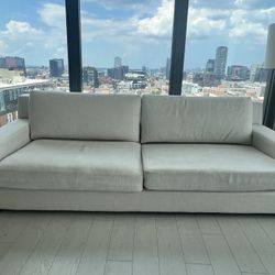 Restoration Hardware White Linen Sofa