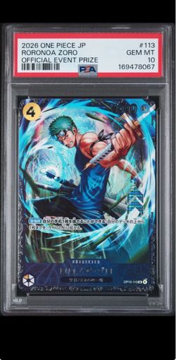 One Piece Roronoa Zoro PSA 10 Gem Mint Card