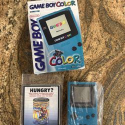 Teal Gameboy Color With Box 