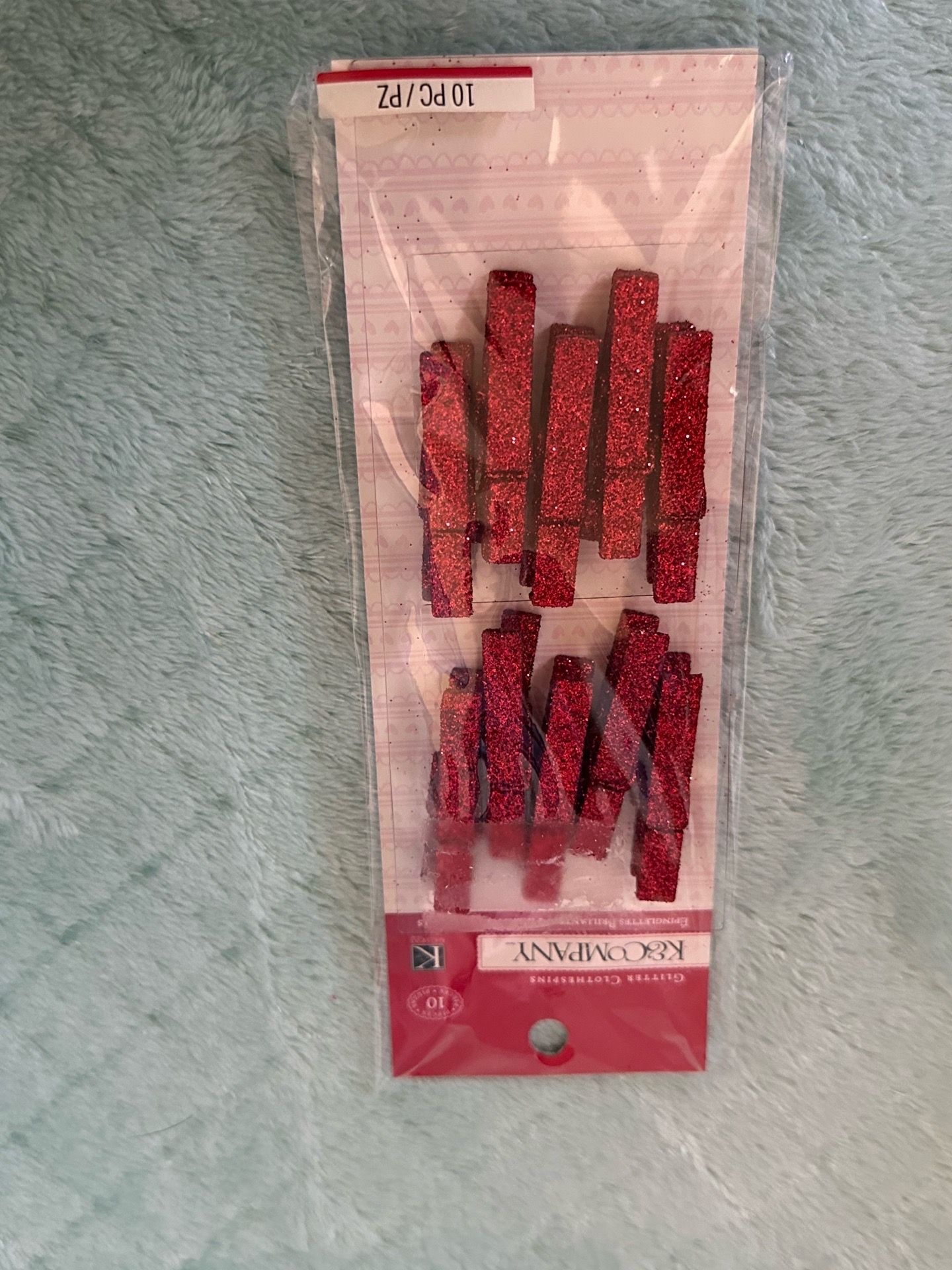 K&Company Red Glitter Clothespins 10 pc