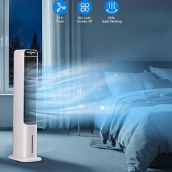 41 Inch Cooling Fans That Blow Cold Air, Portable Evaporative Air Cooler with Remote, 12H Timer, 120°Oscillation, 4 Mode, Easy Cleaning, Swamp Cooler 
