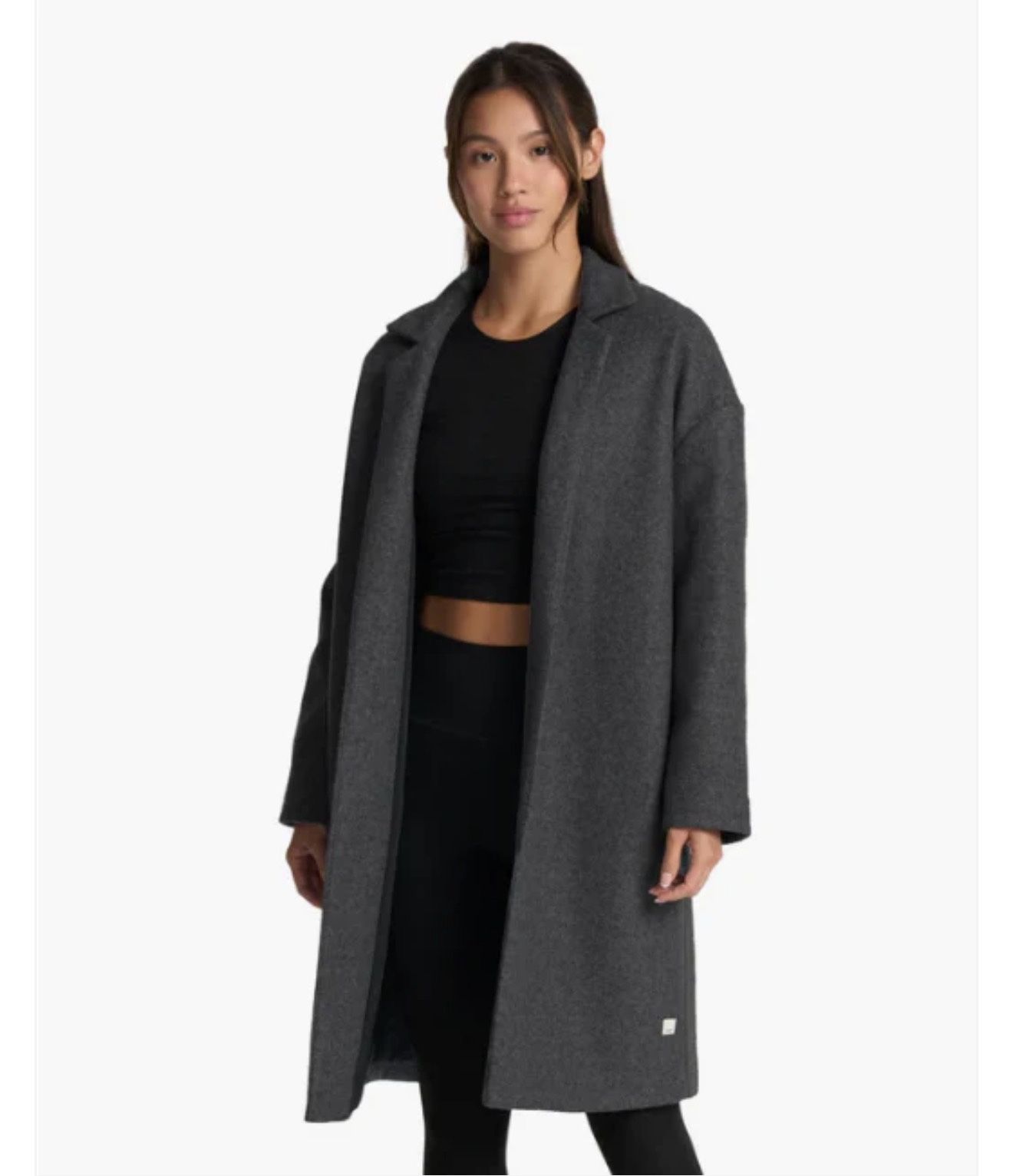 Vuori Soho Melton Trench Dark Gray Heather jacket