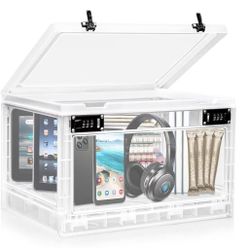 Lalifebuss Large Lock Box for Personal Items, 24 Litre Combination Lockable Storage Box for Office Locker/School/Medicine/Snacks/Phone Jail/Electronic