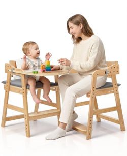 New Wooden High Chair for Baby, Toddler & Adult up to 330 lbs
