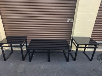 3-Piece Black Coffee and End Table Set