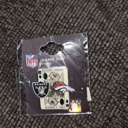 RAIDERS & BRONCOS LAPEL PIN