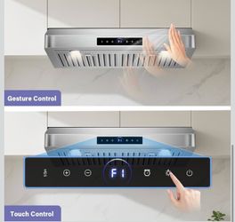 30" Under Cabinet Range Hood,1200CFM Vent Hood with Powerful Suction,4-Speed Exhaust Fan,Stainless Steel Ducted Kitchen Exhaust Hood with Led Lights,S