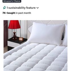 EASELAND King Size Mattress Pad Pillow Top Mattress Cover Quilted Fitted Mattress Protector Cotton 