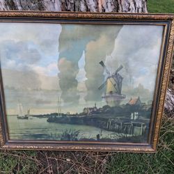 1940's Lithograph No. 26a THE OLD MILL Windmill Near Wijk by Jacob Van Ruisdael. Measures 18"x22"....Asking  $40.00
