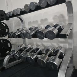 Dumbells Rack With Dumbbells 