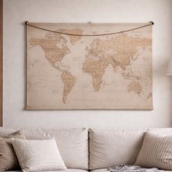 World Map Wall Art – Vintage Style