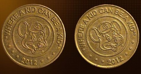 2012 Chuck E Cheese Token Brass 25mm - MS - 63