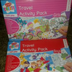 Boy & Girl Travel Activity Packs Lot of 2