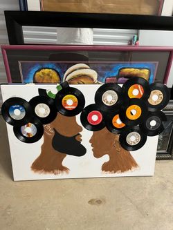 Mixed Media Portrait Canvas Painting