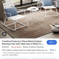 Beautiful Rocking Chair And Table -grey