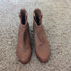 Sam Edelman brown leather zip- up ankle boots