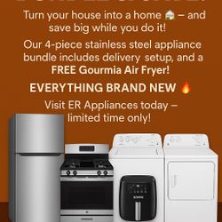 4 Piece set New Refrigerator/ gas Stove Washer& Electric Dryer New