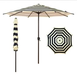 BBA PATIO 9FT OUTDOOR PATIO UMBRELLA PUSH BUTTON TILT AND A CRANK MECHANISM FOR OPERATION