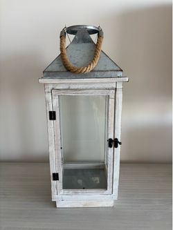 Lantern large - wood - coastal