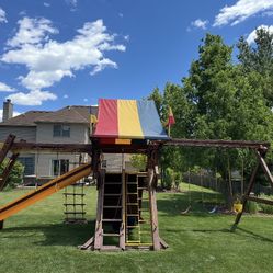 Rainbow Monster Swingset 