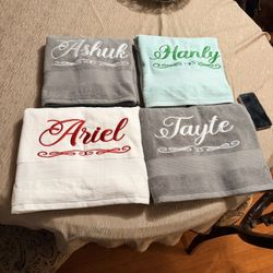 Custom Embroidered Name Towels – great for gifts