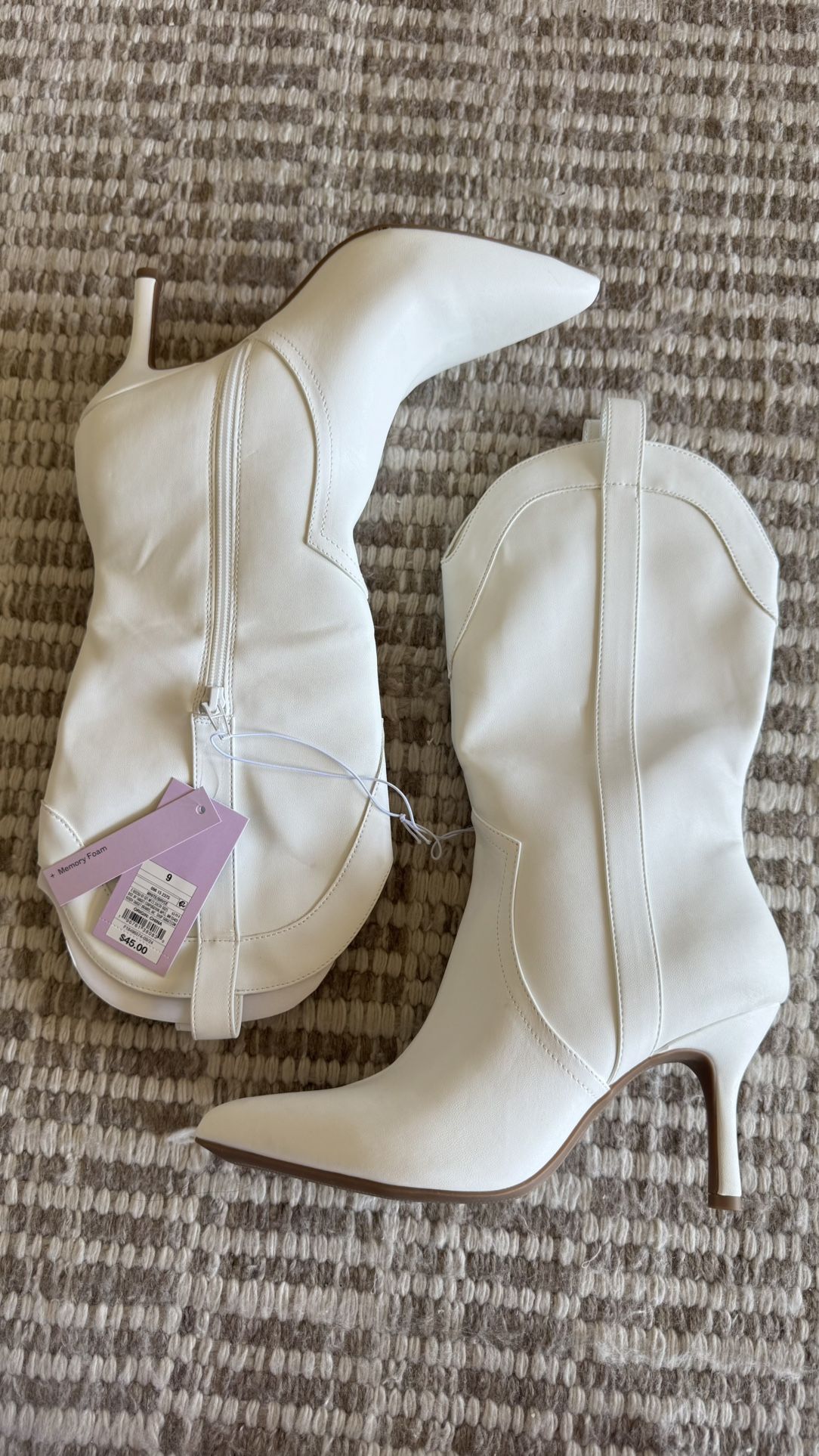 A New Day White Western Pointed-Toe Boots β Size 9 (Target)