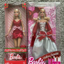 2008 & 2010 Holiday Barbie