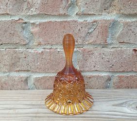 Vintage Fenton Daisy & Button Amber Glass Bell