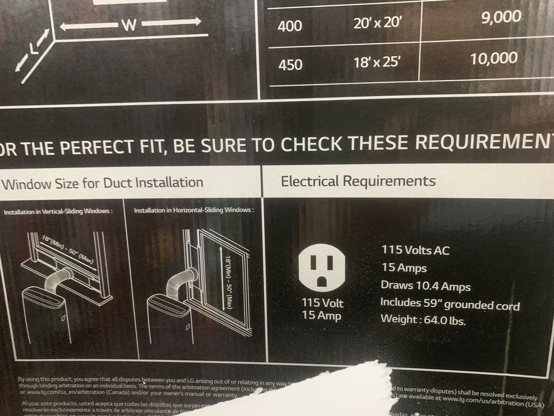 Aire Acondicionado Portátil LG 6000btu/250sq Ft