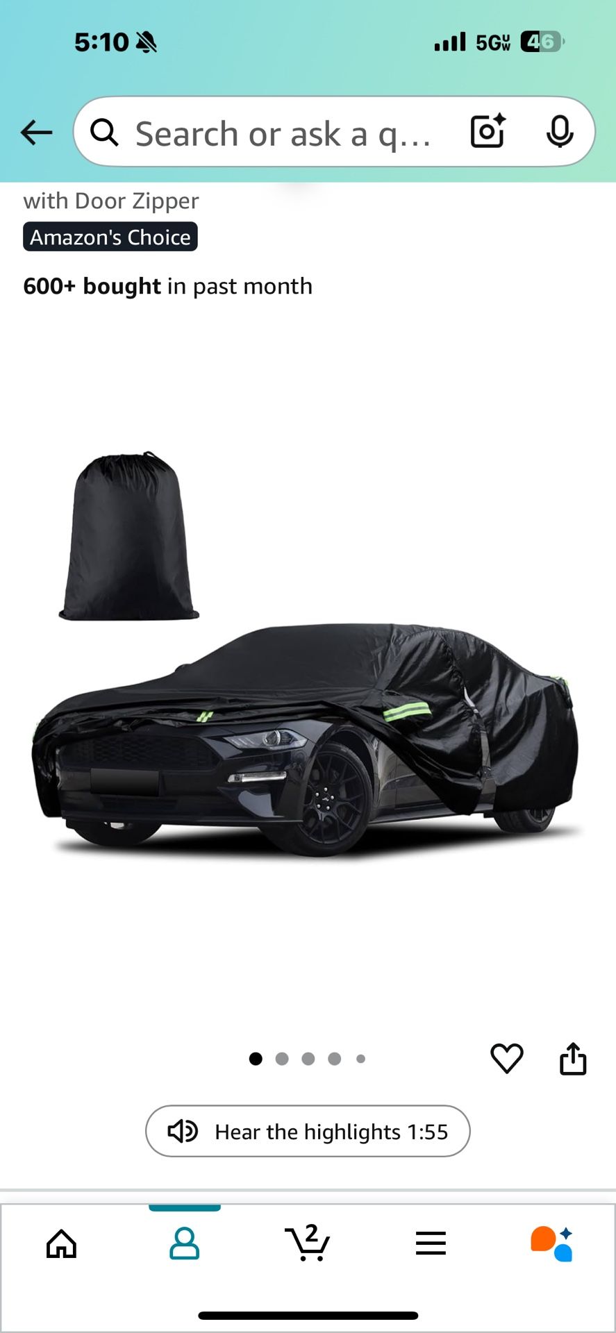 Car Cover Custom Fit for Ford Mustang 1, Chevy Camaro 2010-2025, Waterproof All Weather Full Exterior Cover Rain Hail Sun Protector Car Co