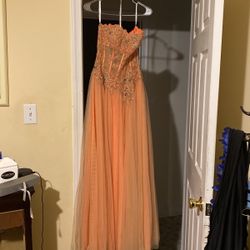 Peach Color ,Great For Prom Or Wedding Size (2)