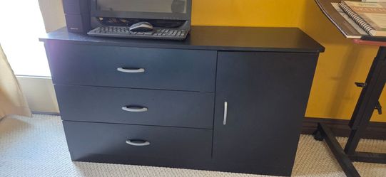Black Storage Cabinet Dresser with Drawers