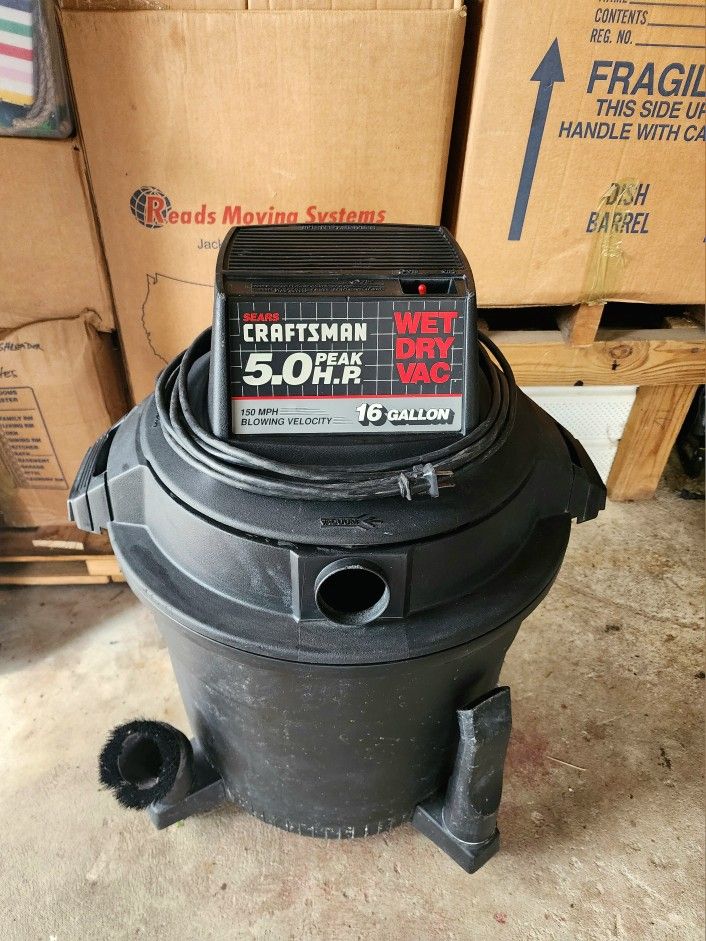 Craftsman 16 Gallon 5 Peak HP Wet Dry Vac Heavy Duty Shop Vac