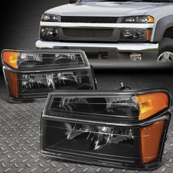 04-12 COLORADO CANYON BLACK HOUSING AMBER CORNER HEADLIGHT BUMPER HEAD LAMP