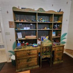 Bookshelf With Ingegrated Desk, Matching Chair Amd Nightstand