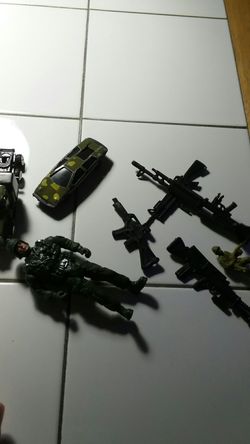 Military toys cars,guns,and soldiers