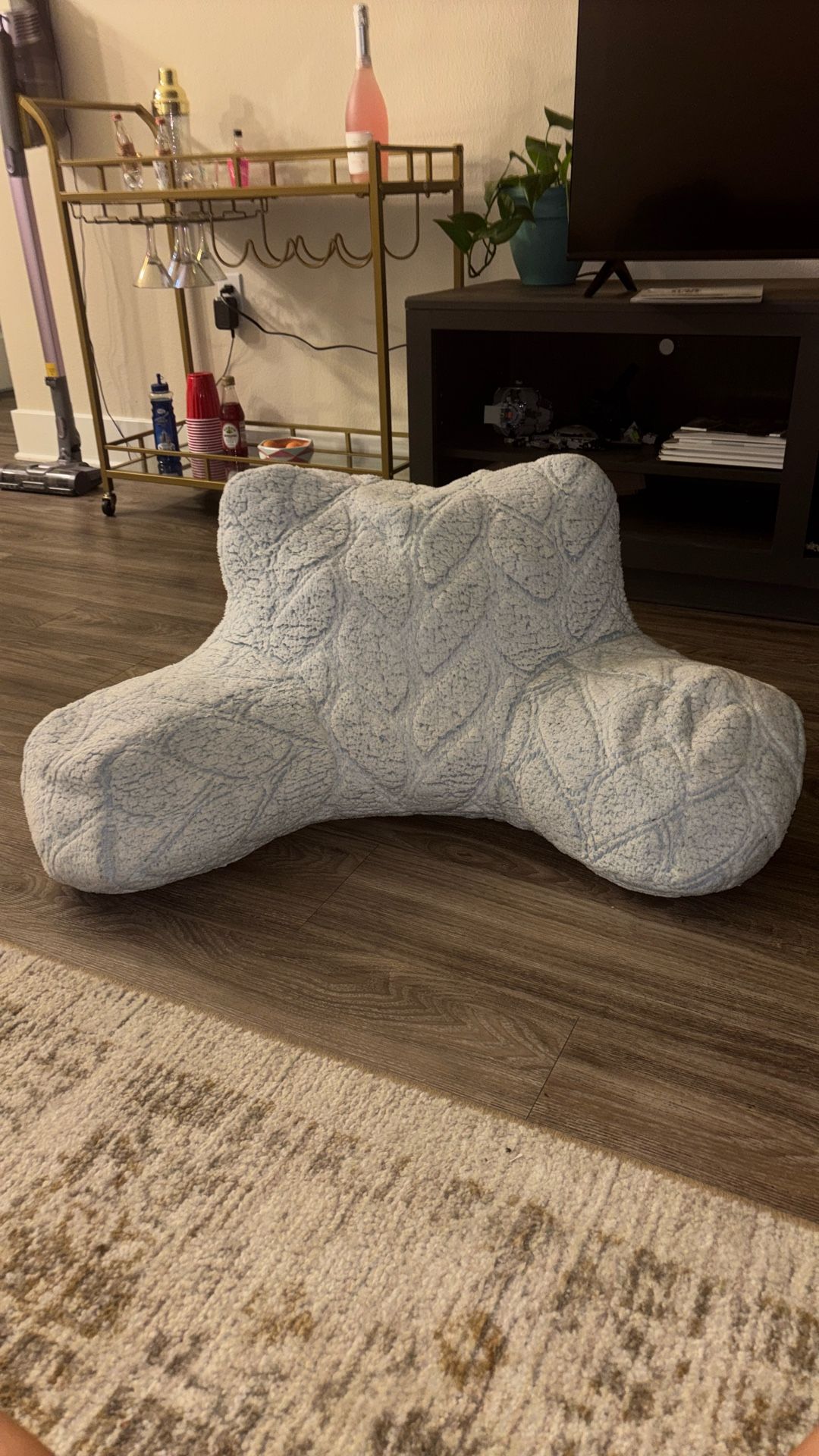 MUST GO BY WEDNESDAY - Grey Reading Pillow