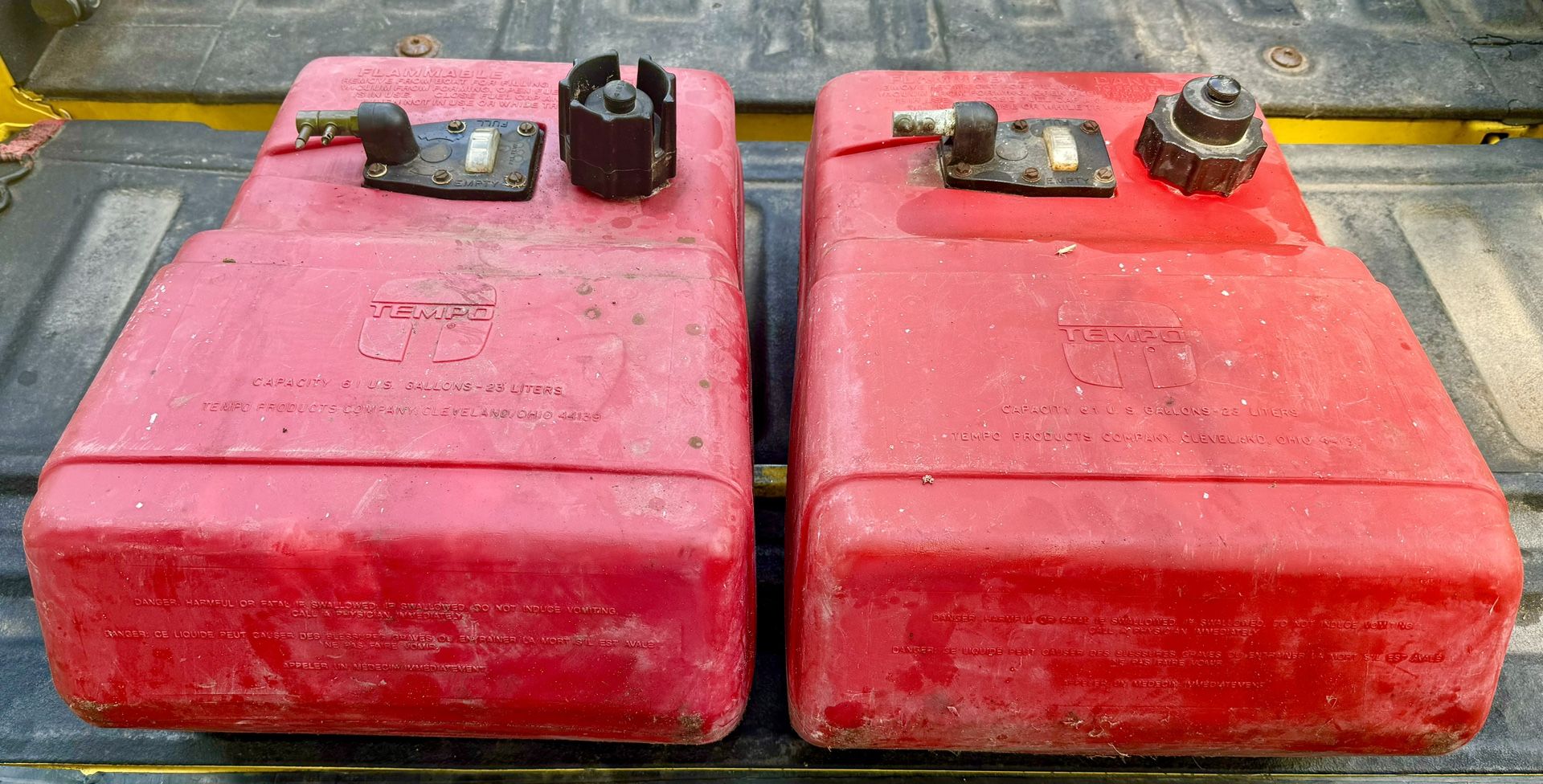 Two Tempo 6.1 Gallon Marine Portable Outboard Motor Fuel Tanks