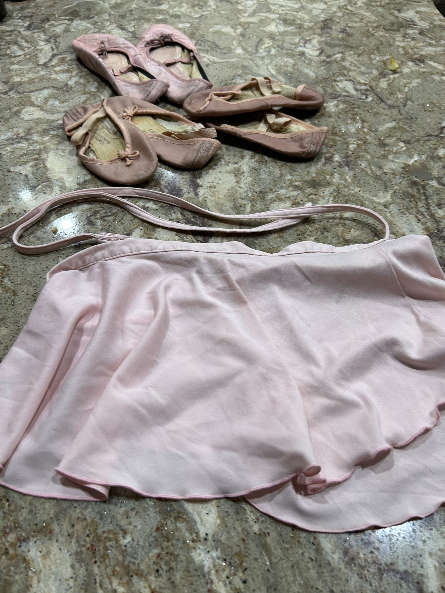 Child’s Wrap-Around Ballet Skirt And Tree Sizes Of Ballet Slippers