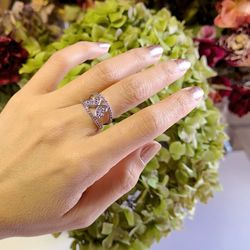 New Light Purple Zircon 18k Gold Plated Ring 