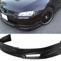 Fits 03-05 Honda Accord Sedan Mug Style Unpainted Front Bumper Lip Spoiler PU