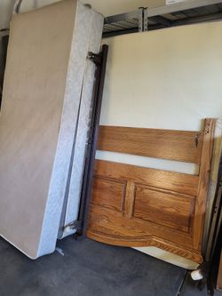 Queen bed, box spring, frame, and headboard