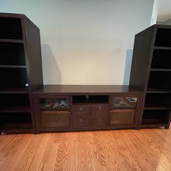 Pottery Barn Rhys TV Stand and media shelves