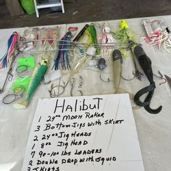 Fishing gear - Halibut jigs and squid
