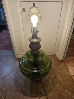 Large vintage green lamp