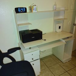 Desk with printer And a Office chair 