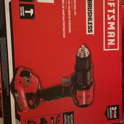 New In Box! Craftsman V20 Brushless Hammer Drill Kit