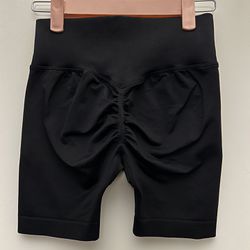Black bootie scrunch shorts