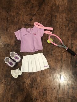 American Girl Doll Tennis Pro Outfit lavender and white