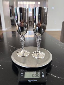 Silver-Plated Wine Goblets Set of 2